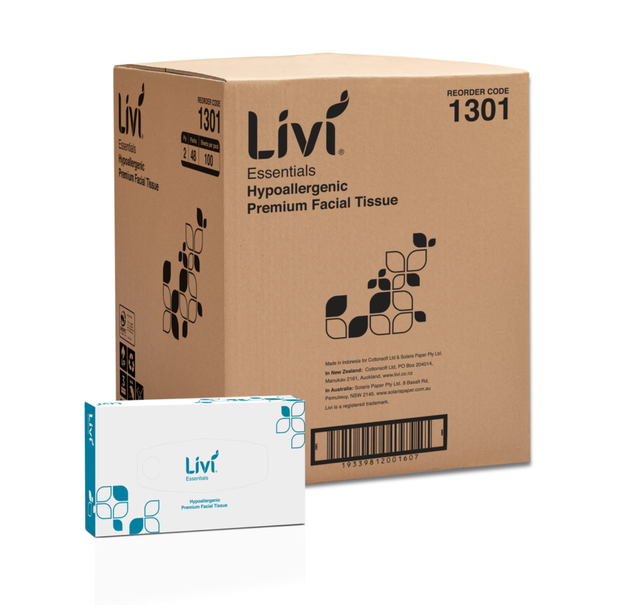 Livi Essentials Hypoallergenic Facial Tissue 2 Ply