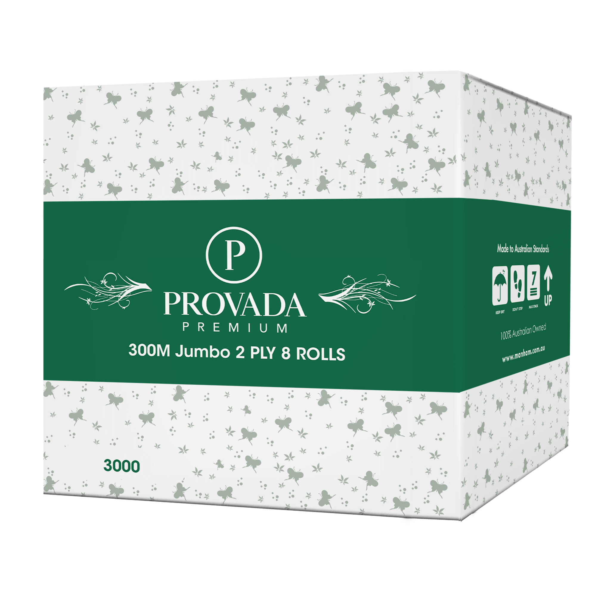 Provada Premium 300M Jumbo Roll Toilet Paper CTN/8