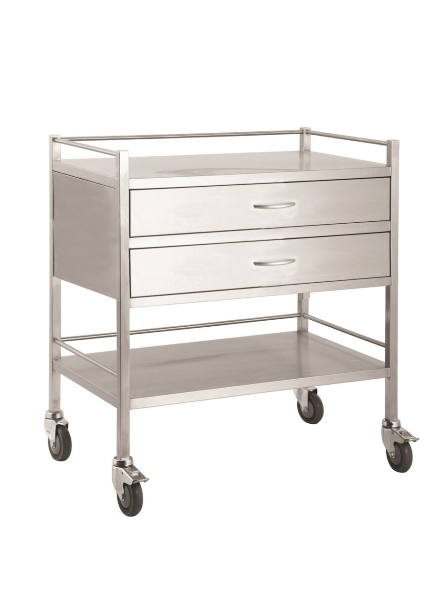 Stainless Steel Double Trolley Two Drawer (Full Width)