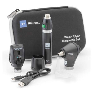 Welch Allyn Portable Diagnostic Set - PanOptic Plus LED Ophthalmoscope; MacroView Plus LED Otoscope; Li-Ion Plus USB-C Handle; iExaminer and Hard Case
