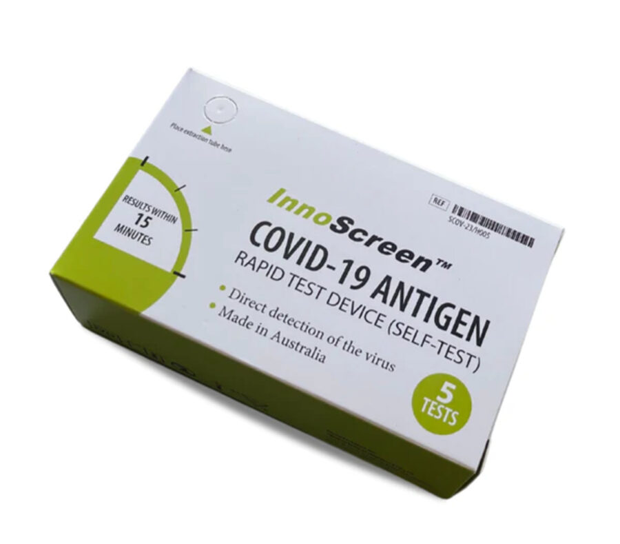 InnoScreen Covid 19 Rapid Antigen Self Test Nasal Swab - 5 Tests - Australian Made