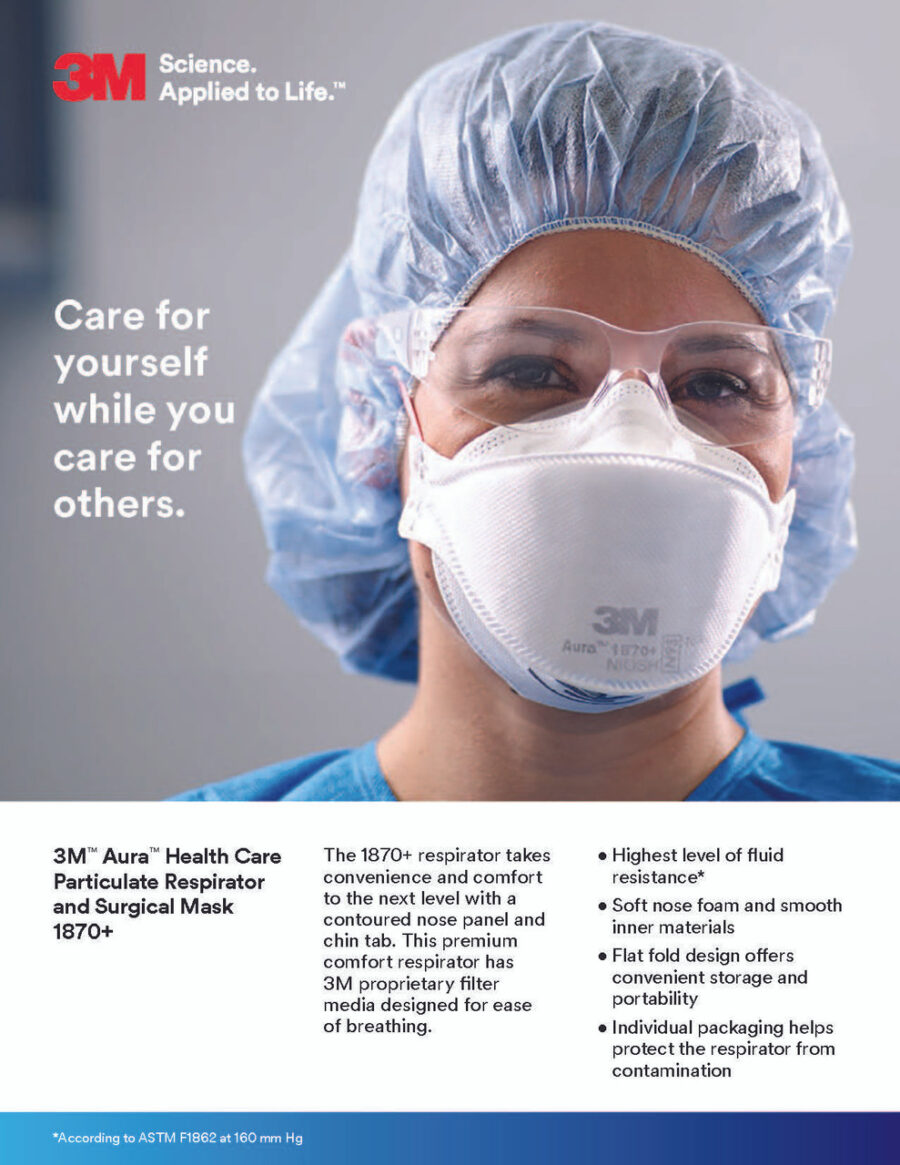3M Aura 1870+ Surgical Masks - 20 Pack - Image 2