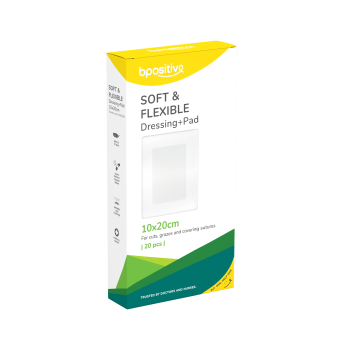 Bpositive Soft And Flexible Fabric Island Dressing 10 X 20cm Box/20
