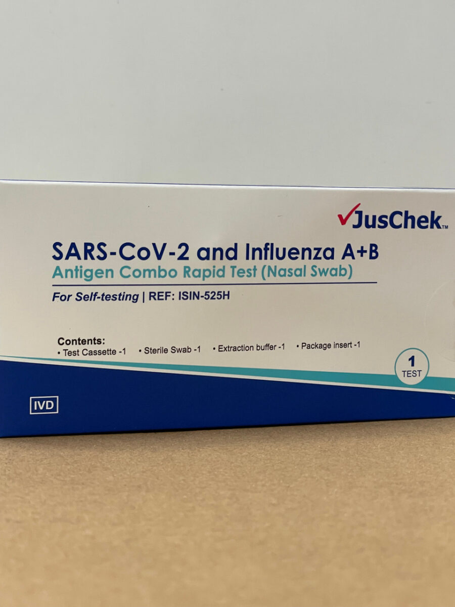 Juschek CoV-2 & Influenza A+B Antigen Combo Rapid Self Test (Nasal Swab) 1Pc