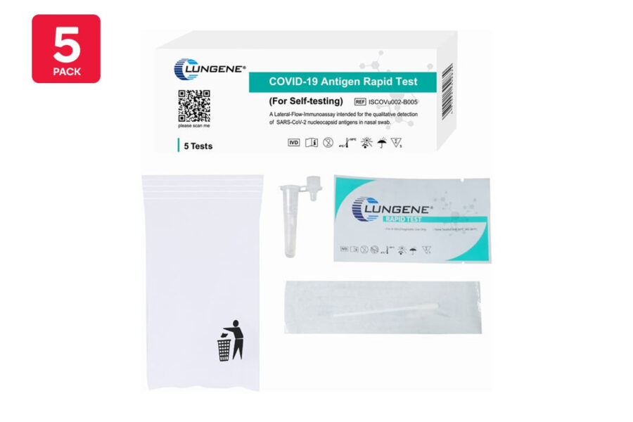 Clungene Covid-19 Rapid Antigen Self Test Nasal Swab 5 Pack - Image 2
