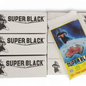 72 Litre Garbage Bags Heavy Duty Black (Box of 250 Bags) – SUPERBLACK