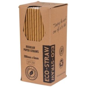 Regular Brown/Kraft Paper Straws - Box of 2500