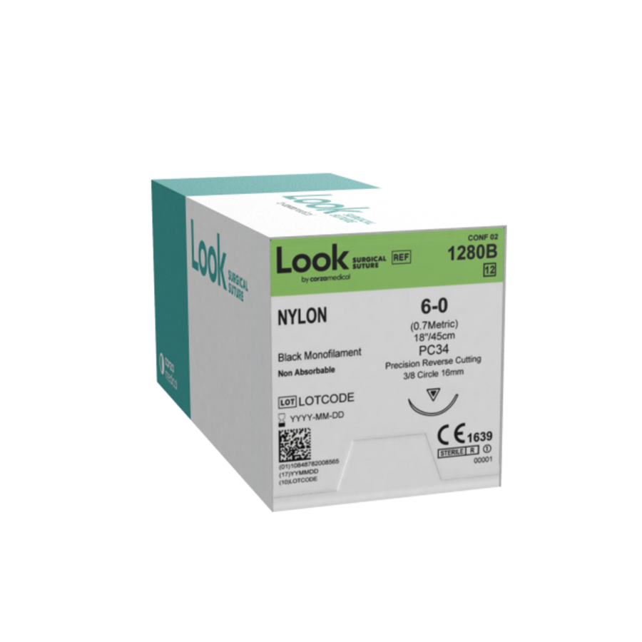 Look Nylon 5-0 16mm Reverse Cutting 45cm C22 Black