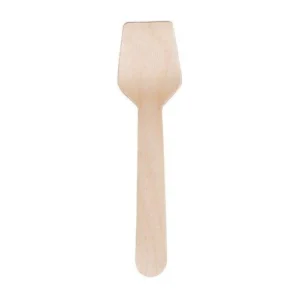 4” FSC 100% Waxed Wooden Gelato Spoon | Compostable | 2000 Pack