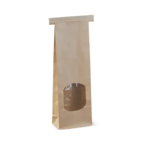 Tin-Tie Bag Small With Window Brown 260 x 88 x 47 - C644S0010