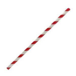 Red And White Paper Straws - 2500 Per Carton