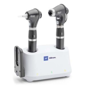 Welch Allyn Desk Diagnostic Set – PanOptic Plus LED Ophthalmoscope, MacroView Plus LED Otoscope, Dual Li-Ion USB-C Handles, and iExaminer