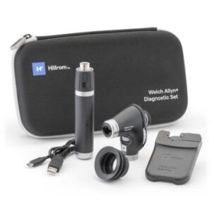 Welch Allyn Portable Diagnostic Set – PanOptic Plus LED Ophthalmoscope, Li-Ion Plus USB-C Handle, iExaminer, and Hard Case