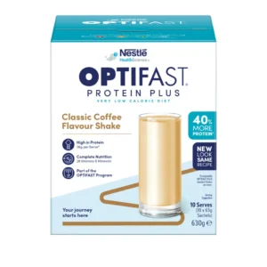 Optifast VLCD protein plus coffee shake in 63 g sachets supports higher protein requirements during medically supervised weight management. The formulation assists lean mass preservation. Supplied by Sumac Medical Supplies, this Nutritional Food Supplement is sourced via Nutritional Supplements Online.