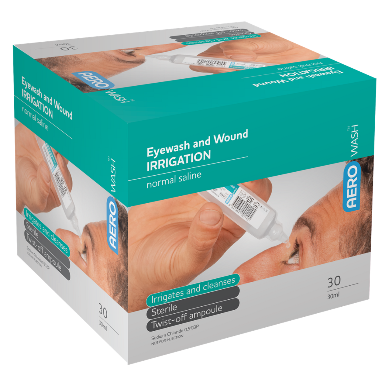 AeroWash Sodium Chloride Eyewash Ampoule 30ml Box/30