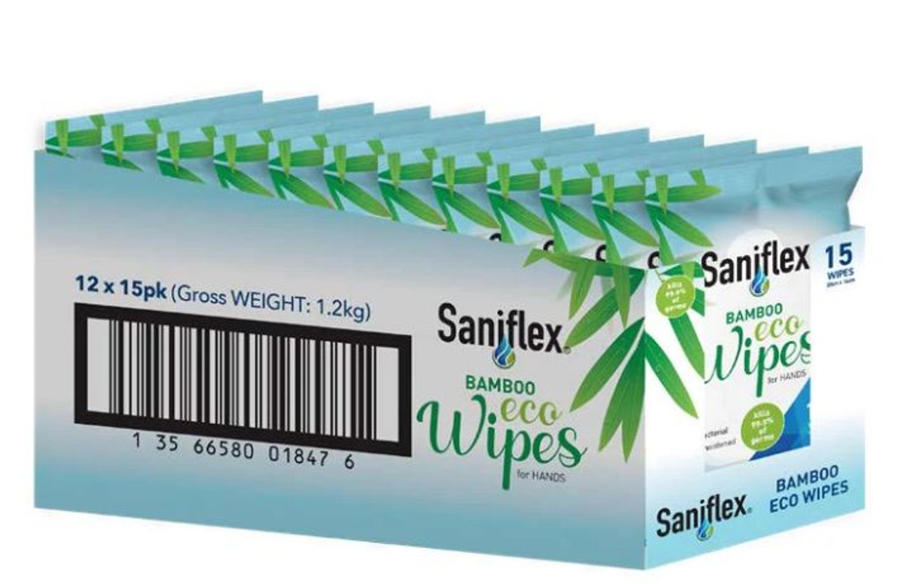 Compact pack of seventy five percent alcohol sanitary wipes designed for convenient hygiene use. Suitable for clinics and community care settings, these wipes support quick sanitisation. Supplied by Sumac Medical Supplies, they contribute to effective hospital cleaning wipes programs.
