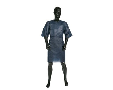 Ultra Health Patient Modesty Gown PP Blue Short Sleeve Unisex - Pack of 50