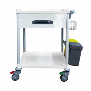 The Task Medical hospital treatment trolley with one drawer provides mobile storage for essential clinical items during patient care. The compact design supports use in smaller spaces. Used in clinics and wards, this medical supplies cart is supplied by Sumac Medical Supplies for everyday treatment tasks.