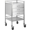 Task Medical Stainless Steel Trolley – Single Three Drawer