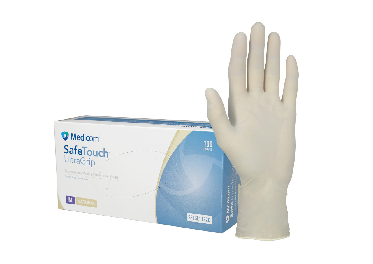 Medicom SafeTouch Ultra Grip Latex Powder Free Textured Examination Gloves