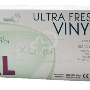 Ultra Fresh Clear Vinyl Disposable Gloves XL (100pcs),  CTN/10