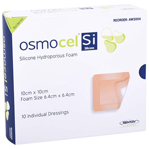 Hydroporous Silicone Foam Lite, Osmocel Si Sterile 10cm x 10cm Box/10
