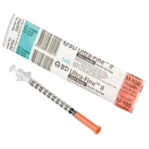 Syringe Insulin 0.5ml With 29g X 1/2" (13mm) Ultra-Fine Needle BD Box/100