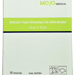 MOJO Silicone Foam Dressing Lite with Border 4x5cm - Box/10