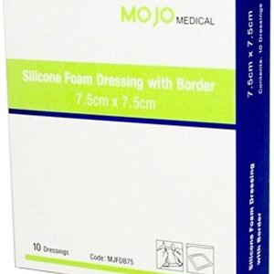 Mojo Silicone Foam Dressing With Border 7.5 x 7.5cm - Box/10