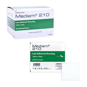 Mediam 210 Low-Adherent Dressing, Sterile 10x10cm - Box/50
