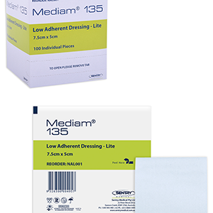 Mediam 135 Low Adherent Dressing Lite, Sterile 7.5x5cm Box/100