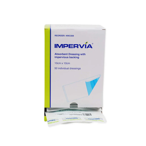 Impervia Sterile Absorbent Dressing– 10cm x 10cm – Pkt/50