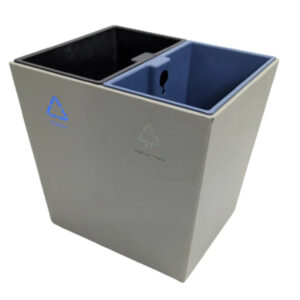 14L Gray Premium Leather Recycle Bin