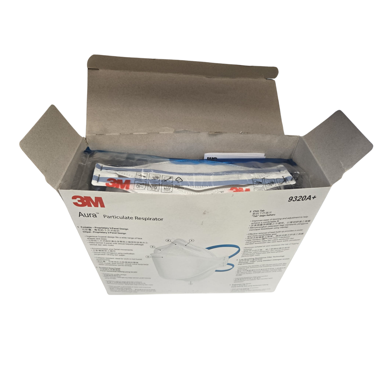 3M Aura 1870+ Flat Fold Particulate Respirator/Surgical Mask 20pcs (Damaged Packaging Clearance)