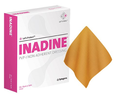 3M Inadine PVP-I Non-Adherent Dressing 5 x 5cm - Box of 25