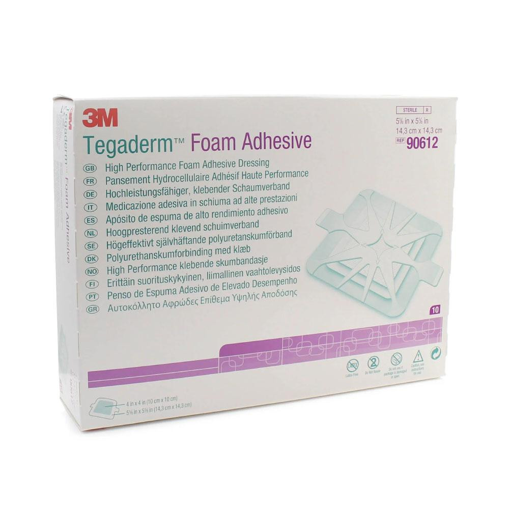 3M Tegaderm High Performance Foam Adhesive Dressing 14.3cm x 14.3cm Square - Box of 10