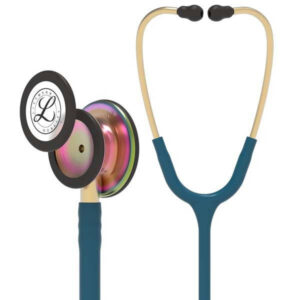 3M Littmann Classic III Stethoscope -Special Edition Rainbow Chestpiece; Caribbean Blue Tube; Brass Stem and Headset