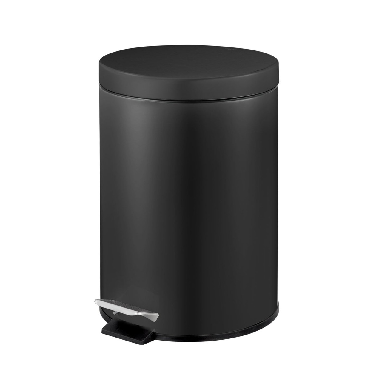 5L Round Stainless Steel Pedal Bin - Black