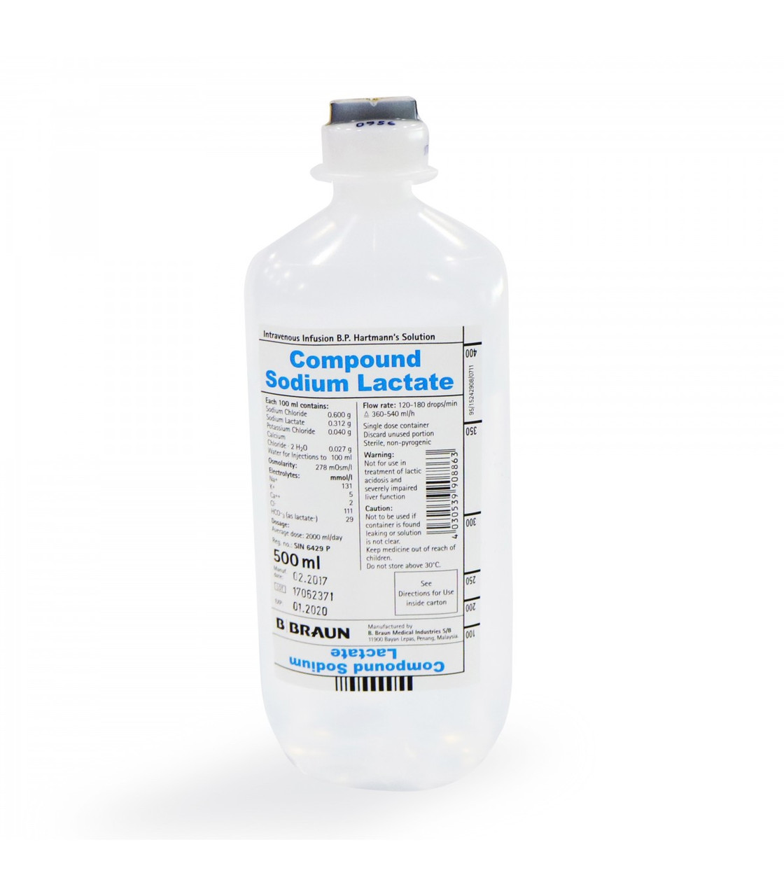 B Braun Compound Sodium Lactate IV BP EP 500ml (Hartmanns)