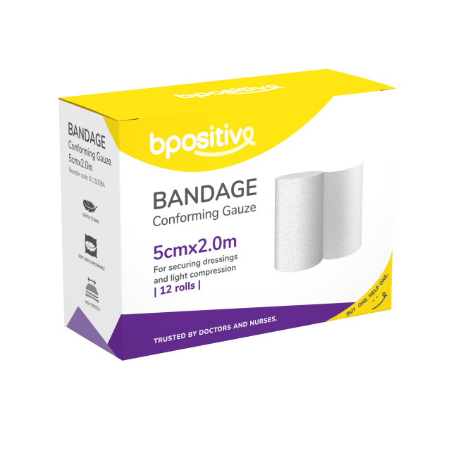 Bpositive Bandage Conforming Gauze 5cm x 2m - Box/12