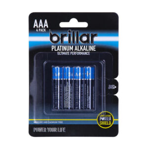 Brillar AAA Platinum Alkaline Batteries 4pk