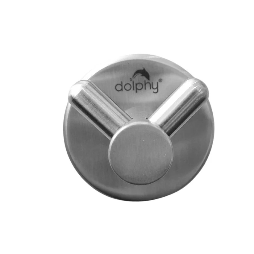 Dolphy Double Robe Hook - Concealed Fix Brushed Finish