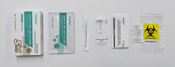 Fanttest COVID-19/RSV/ADV/FLU A&B Antigen Combo Rapid Test Kit (5 in 1) - Single Pack