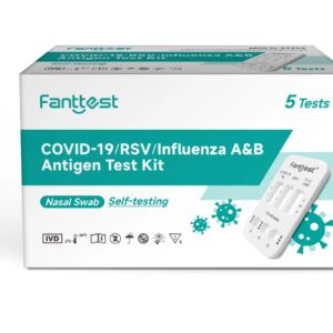 Fanttest(Nasal) RSV /COVID -19 / Influenza A & B 4-in-1 Combo Flu Rapid Antigen Test Kit  - 5 Pack