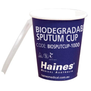 Haines Compostable Sputum Cup with Optional Lid - Pack of 1000 Cups