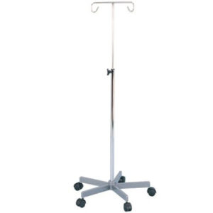 IV Stand Powdercoated Base With Stainless Steel Pole 2 Prong
