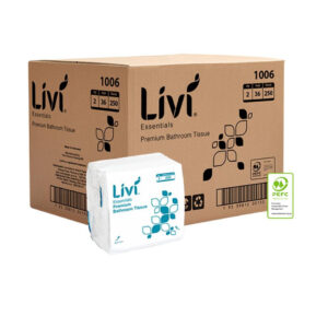 Livi 1006 Toilet Tissue Essentials 2 Ply Interleaved 250 Sheets White
