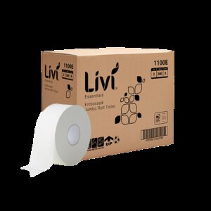Livi 1100E Essentials Jumbo Toilet Tissue 2 Ply 300m 8 Rolls