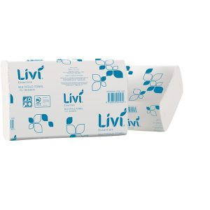 Livi 1402 Essentials Multifold Hand Towel 1 Ply 200 Sheets 20pk