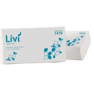 Livi 1416 Essentials Compact Interleaved Hand Towel 1 Ply 150 Sheets
